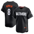 Baltimore Orioles #8 Cal Ripken Jr. Black AmberGomez City Connect Limited Player Jersey