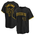 Arizona Diamondbacks #41 Carlos Santana Player Black AmberGomez Snake Skin City Home Game Stitched Jerseys