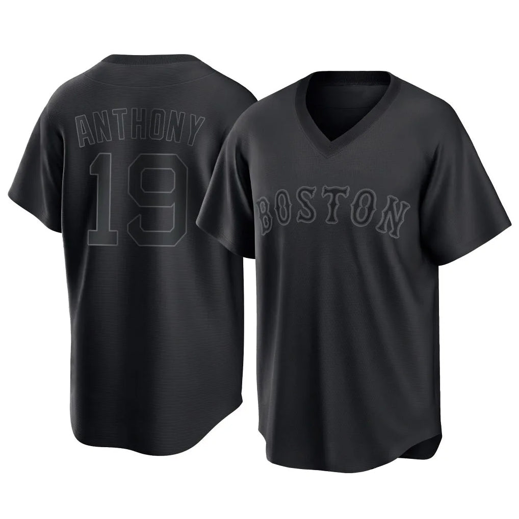 Boston Red Sox #19 Roman Anthony Player Black AmberGomez T-shirt Home Game Stitched Jerseys