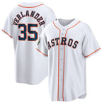 Houston Astros #35 Justin Verlander White AmberGomez 2022 World Series Home Stitched Jersey