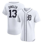 Detroit Tigers #13 Dillon Dingler Player White AmberGomez Limited Elite Home Stitched Jerseys
