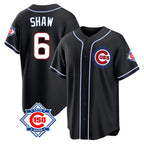 Chicago Cubs #6 Matt Shaw Player Black AmberGomez Fashion Out 150th Anniversary Game Stitched Jerseys