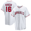 Los Angeles Angels #16 Yusei Kikuchi White AmberGomez Home Replica Jersey