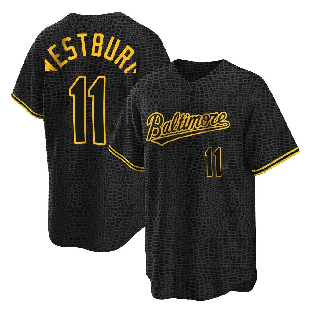 Baltimore Orioles #11 Jordan Westburg Player Black AmberGomez Snake Skin City Home Game Stitched Jerseys