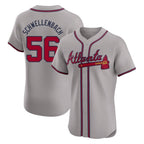 Atlanta Braves #56 Spencer Schwellenbach Player Gray AmberGomez Limited Elite Home Game Stitched Jerseys