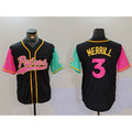 San Diego Padres #3 Jackson Merrill Black AmberGomez NEW 2023 City Connect Cool Base Stitched Jersey