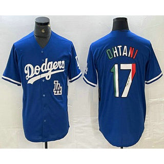 Los Angeles Dodgers #17 Shohei Ohtani Mexico Blue AmberGomez Cool Base Stitched Jersey 2
