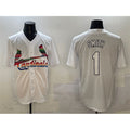 St. Louis Cardinals #1 Ozzie Smith White AmberGomez Cool Base Stitched Jersey