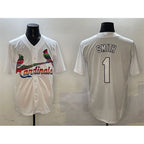 St. Louis Cardinals #1 Ozzie Smith White AmberGomez Cool Base Stitched Jersey