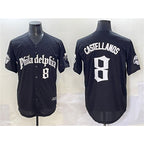 Philadelphia Phillies #8 Nick Castellanos Green AmberGomez With Patch Stitched Cool Base Jersey