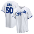 Kansas City Royals #50 Kris Bubic AmberGomez White Home Replica Jersey