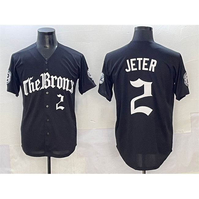 New York Yankees #2 Derek Jeter Black AmberGomez 'Gothic Legacy Edition' Vapor Premier Limited Stitched Jersey