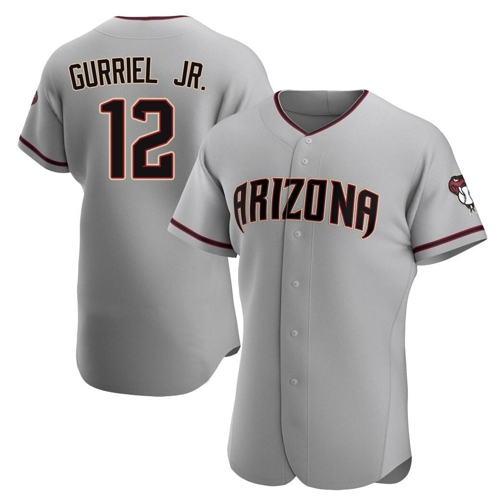 Arizona Diamondbacks #12 Lourdes Gurriel Jr Player Gray AmberGomez Road Limited Elite Home Game Stitched Jerseys