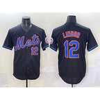 New York Mets #12 Francisco Lindor Black AmberGomez Alternate Limited Stitched Jersey