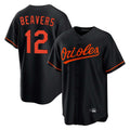Baltimore Orioles #12 Dylan Beavers Player Black AmberGomez Home Game Stitched Jerseys