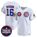 Chicago Cubs #16 Patrick Wisdom White AmberGomez 2025 Tokyo Series Limited Stitched Jersey