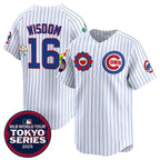 Chicago Cubs #16 Patrick Wisdom White AmberGomez 2025 Tokyo Series Limited Stitched Jersey