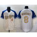 Los Angeles Dodgers #8 Enrique Hernandez White Royal Gold AmberGomez 2024 World Series Champions Vapor Limited Stitched Jersey
