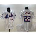New York Mets #22 Juan Soto White AmberGomez 2025 Spring Training Home Limited Stitched Jersey
