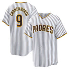 San Diego Padres #9 Jake Cronenworth White AmberGomez Home Replica Jersey