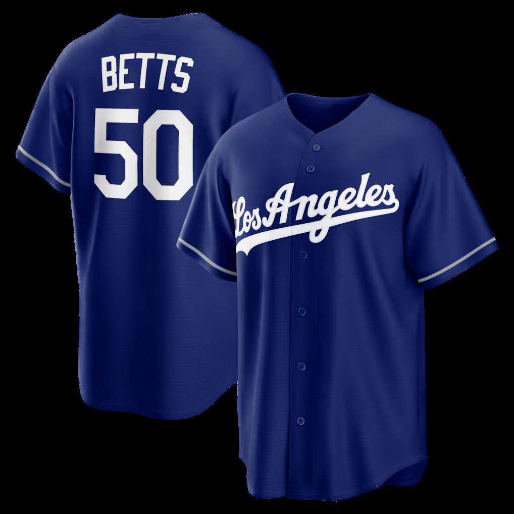 Los Angeles Dodgers #50 Mookie Betts Royal AmberGomez Alternate Replica Jersey