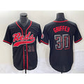 Cincinnati Reds #30 Ken Griffey Jr Number Black AmberGomez 2023 City Connect Cool Base Stitched Jersey 2