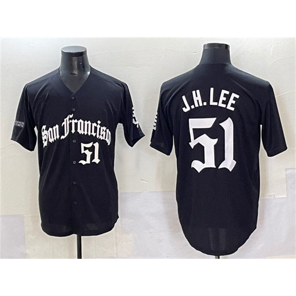 San Francisco Giants #51 Jung Hoo Lee Black AmberGomez 'Gothic Fog Edition' Vapor Premier Limited Stitched Jersey