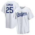 Los Angeles Dodgers #25 Tommy Edman White AmberGomez Home Replica Jersey