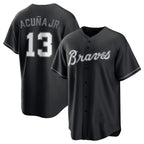 Atlanta Braves #13 Ronald Acuna Jr. Black AmberGomez Lights Out Limited Stitched Jersey