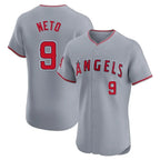 Los Angeles Angels #9 Zach Neto Player Gray AmberGomez Home Limited Elite Stitched Jerseys