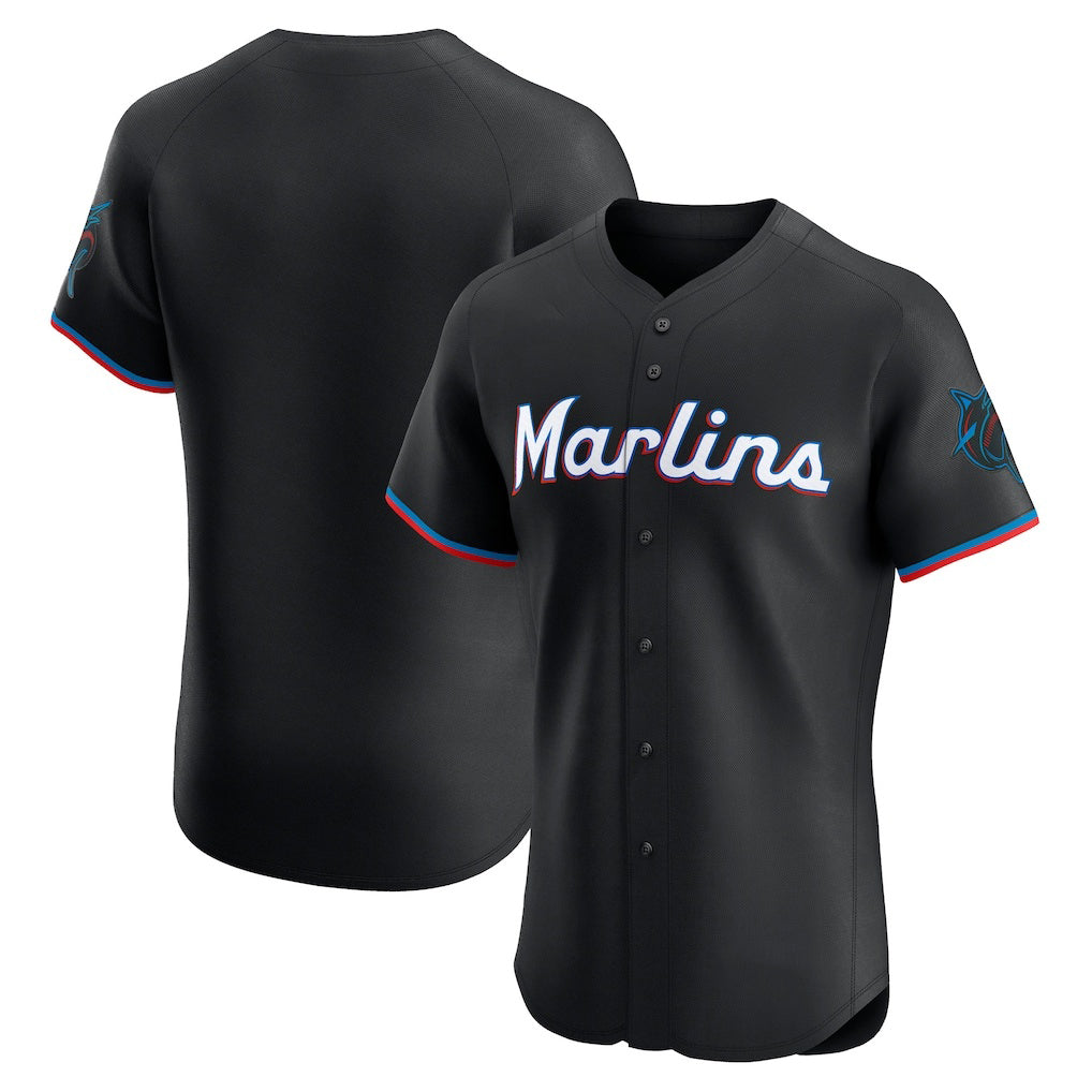Miami Marlins Black AmberGomez Alternate Vapor Premier Elite Patch Jersey