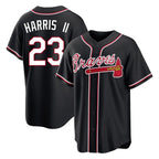 Atlanta Braves #23 Michael Harris II Player Black AmberGomez Fashion Out Game Stitched Jerseys