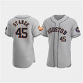 Houston Astros #45 Ryne Stanek Gray AmberGomez 60th Anniversary Flex Base Stitched Jersey