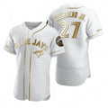 Toronto Blue Jays #27 Vladimir Guerrero Jr. White Gold AmberGomez Flex Base Stitched Jersey