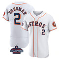 Houston Astros #2 Alex Bregman White AmberGomez 2022 World Series Champions Flex Base Stitched Jersey