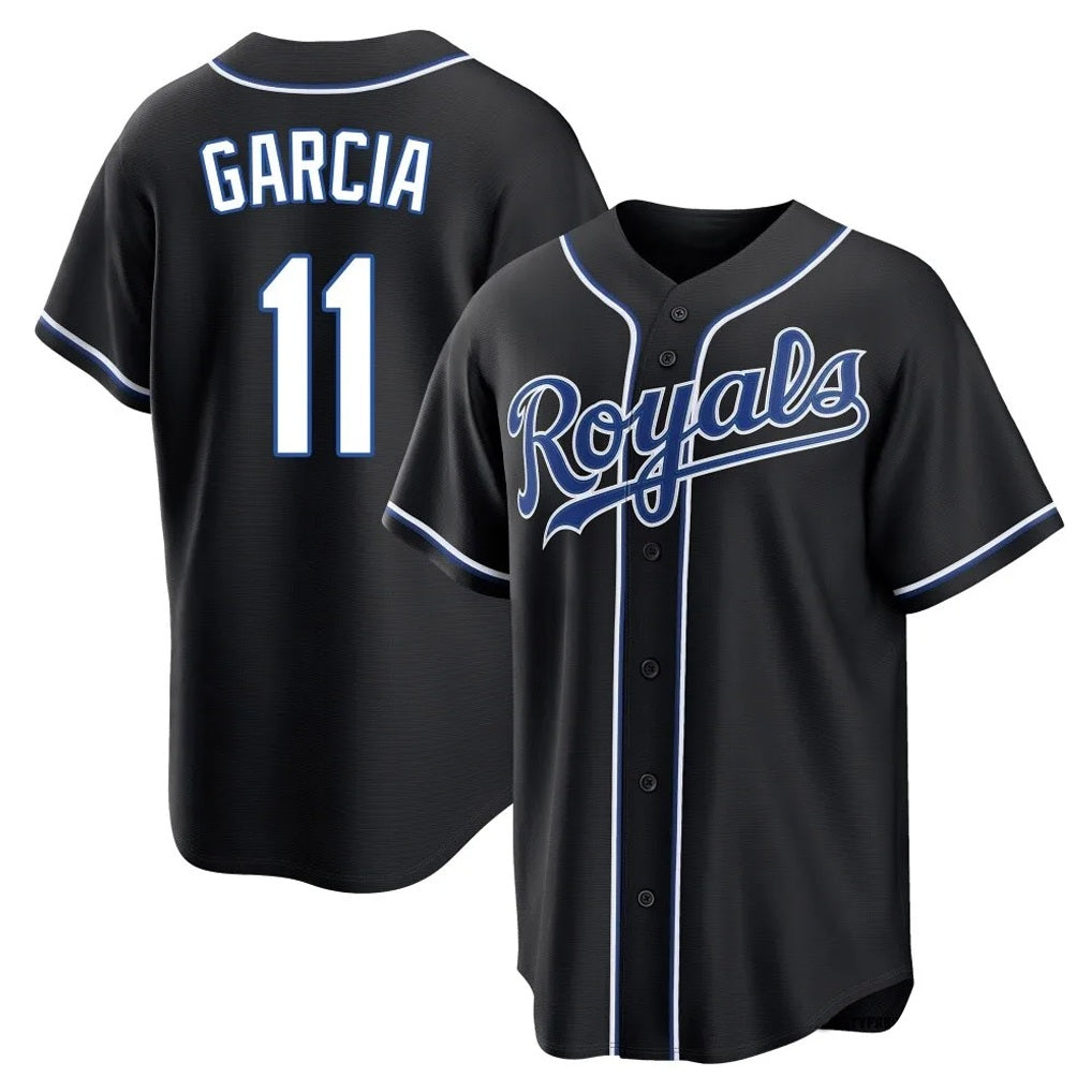 Kansas City Royals #11 Maikel Garcia Player Black AmberGomez Carbon Fashion Home Game Stitched Jerseys