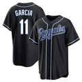 Kansas City Royals #11 Maikel Garcia Player Black AmberGomez Carbon Fashion Home Game Stitched Jerseys
