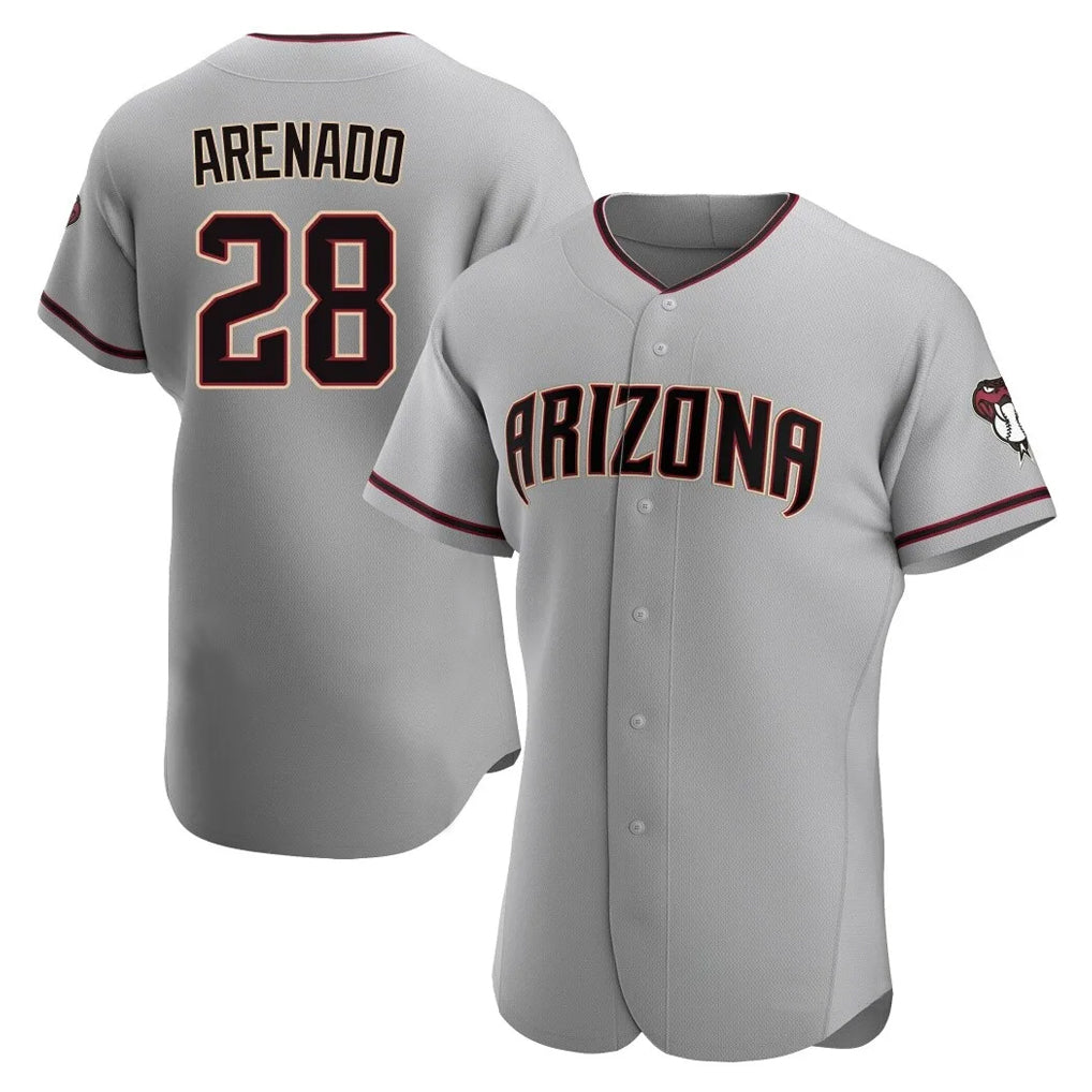 Arizona Diamondbacks #28 Nolan Arenado Player Gray AmberGomez Road Limited Elite Home Game Stitched Jerseys