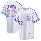 Kansas City Royals #22 Carter Jensen White AmberGomez 2026 City Connect Stadium Jersey