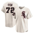 Chicago White Sox #72 Carlton Fisk Player Cream AmberGomez Cooperstown Collection Limited Home Stitched Jerseys