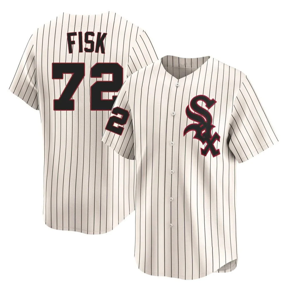 Chicago White Sox #72 Carlton Fisk Player Cream AmberGomez Cooperstown Collection Limited Home Stitched Jerseys
