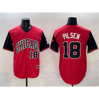 Chicago White Sox #18 Pilsen Red Black AmberGomez 2025 City Connect Limited Stitched Jersey