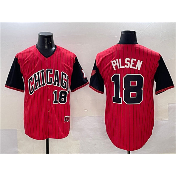 Chicago White Sox #18 Pilsen Red Black AmberGomez 2025 City Connect Limited Stitched Jersey