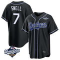 Los Angeles Dodgers #7 Blake Snell Player Black AmberGomez Carbon Limited World Series Home Stitched Jerseys