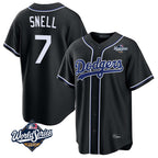 Los Angeles Dodgers #7 Blake Snell Player Black AmberGomez Carbon Limited World Series Home Stitched Jerseys