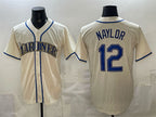 Seattle Mariners #12 Josh Naylor Cream AmberGomez Alternate Stitched Jersey