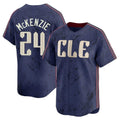 Cleveland Guardians #24 Triston McKenzie Player Navy AmberGomez City Connect Limited Home Stitched Jerseys