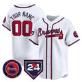 Custom Atlanta Braves White AmberGomez 2024 Spring Training Patch Limited Stitched Jersey