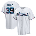 Miami Marlins #39 Eury Perez White AmberGomez Home Replica Jersey