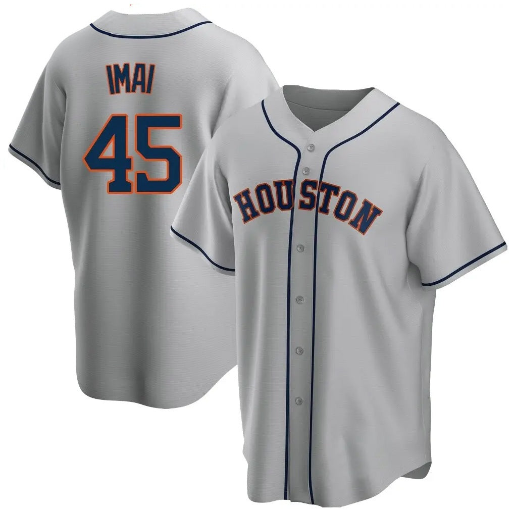 Houston Astros #45 Tatsuya Imai Player Gray AmberGomez Home Game Stitched Jerseys